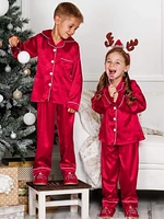 Christmas red satin pjs