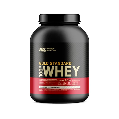 Gold Standard 100% Whey Proteína de suero de leche Optimum Nutrition Cookies & Cream 5 Libras