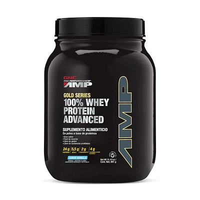Gold 100% Whey Advanced Proteína de suero de leche Pro Performance AMP Vainilla 891 Gramos
