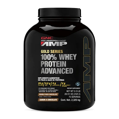 Gold 100% Whey Advanced Proteína de suero de leche Pro Performance AMP Chocolate 5.13 Libras