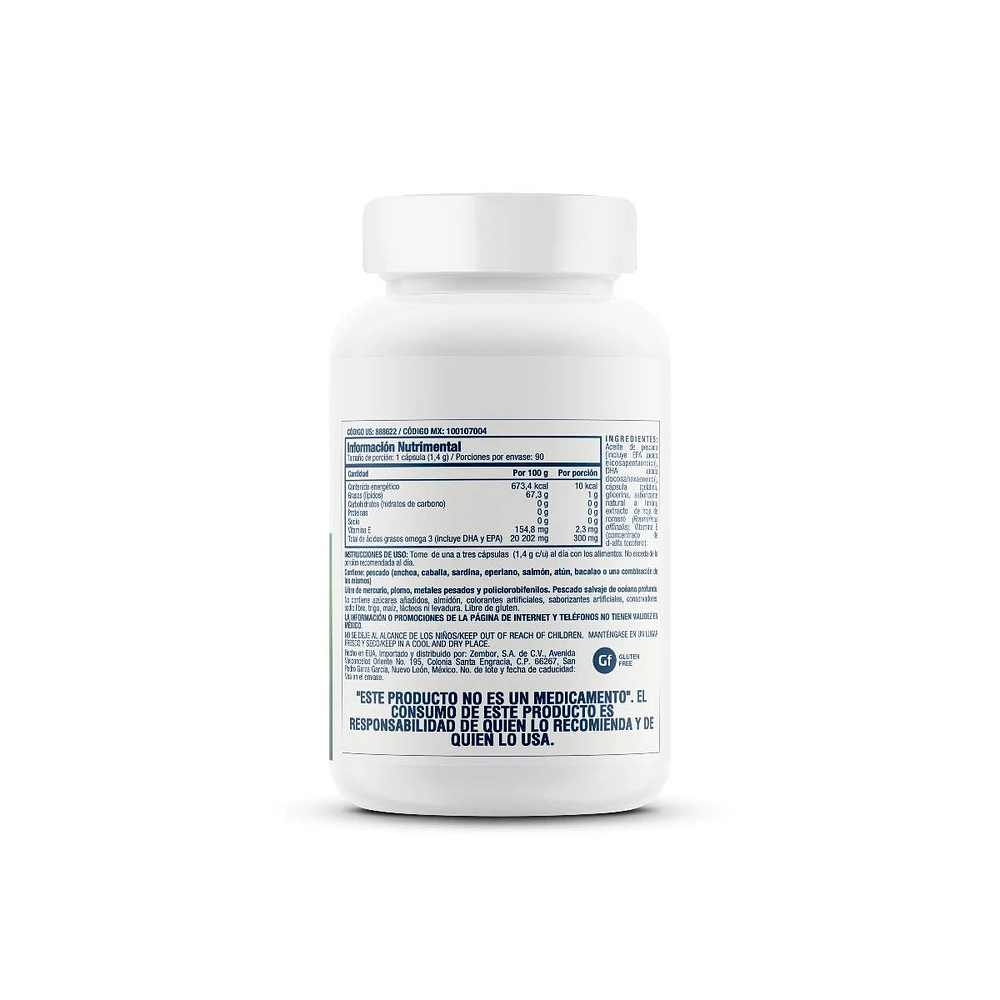 Aceite de Pescado Omega 3 GNC Limón 90 caps