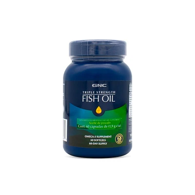 Triple Strength Fish Oil Aceite de Pescado Omega 3 GNC 60 Cápsulas