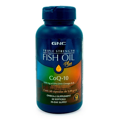 Aceite de Pescado Omega 3 + COQ-10 GNC 60 Cápsulas