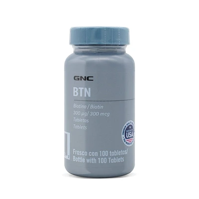 BTN Biotina 300 mcg GNC 100 Tabletas