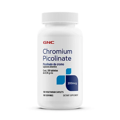 Picolinato de Cromo 200 mcg GNC 180 Tabletas