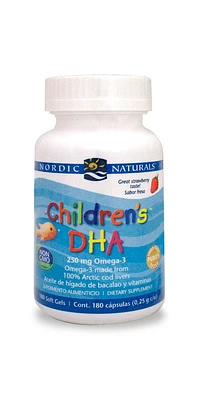 Children's DHA Omega 3 para Niños Nordic Naturals Fresa 180 Cápsulas