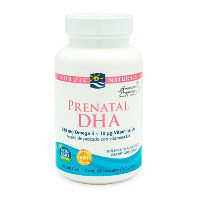 Prenatal DHA con Omega 3 con Vitamina D Nordic Naturals 90 Cápsulas
