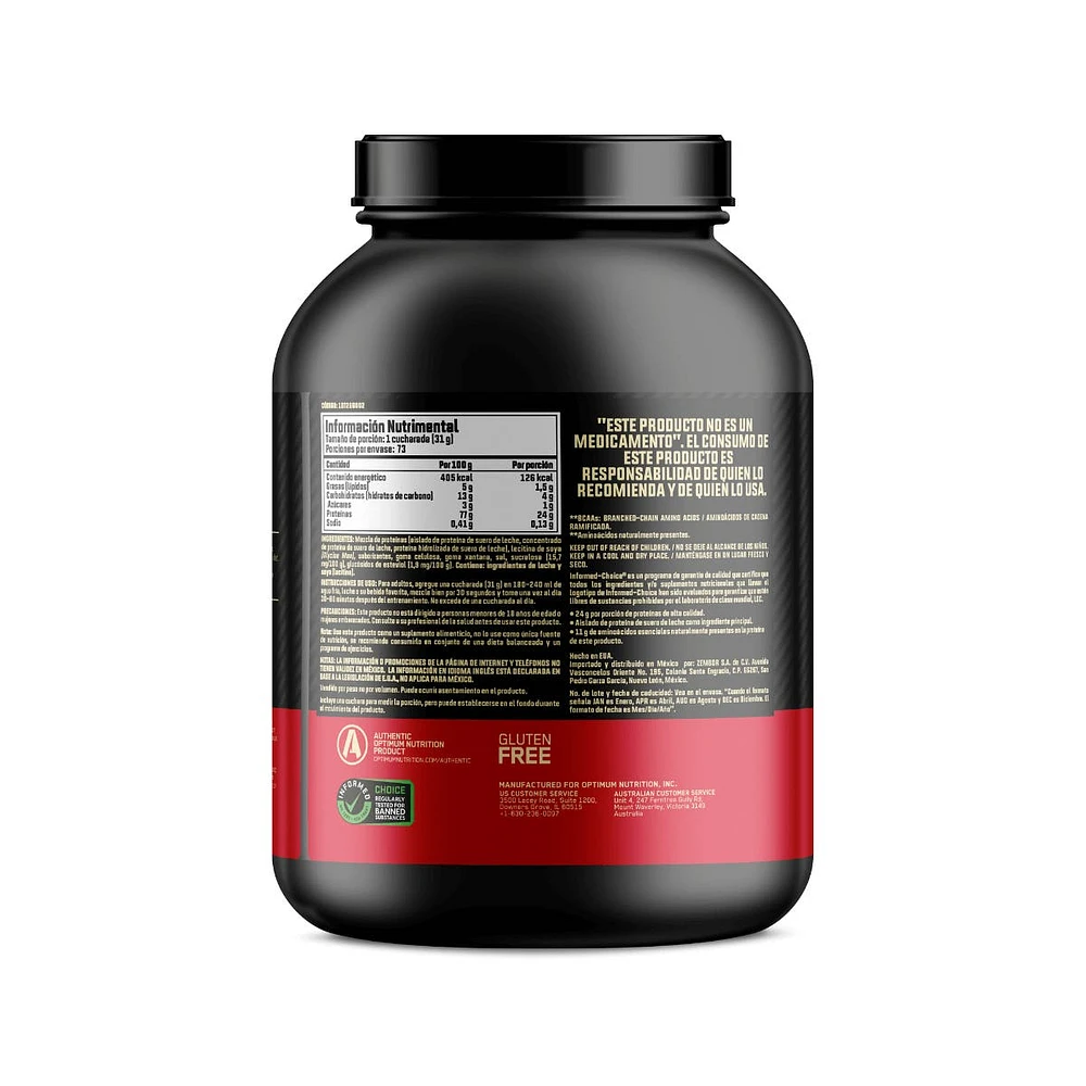 Gold Standard 100% Whey Proteína de suero de leche Optimum Nutrition Vainilla Libras