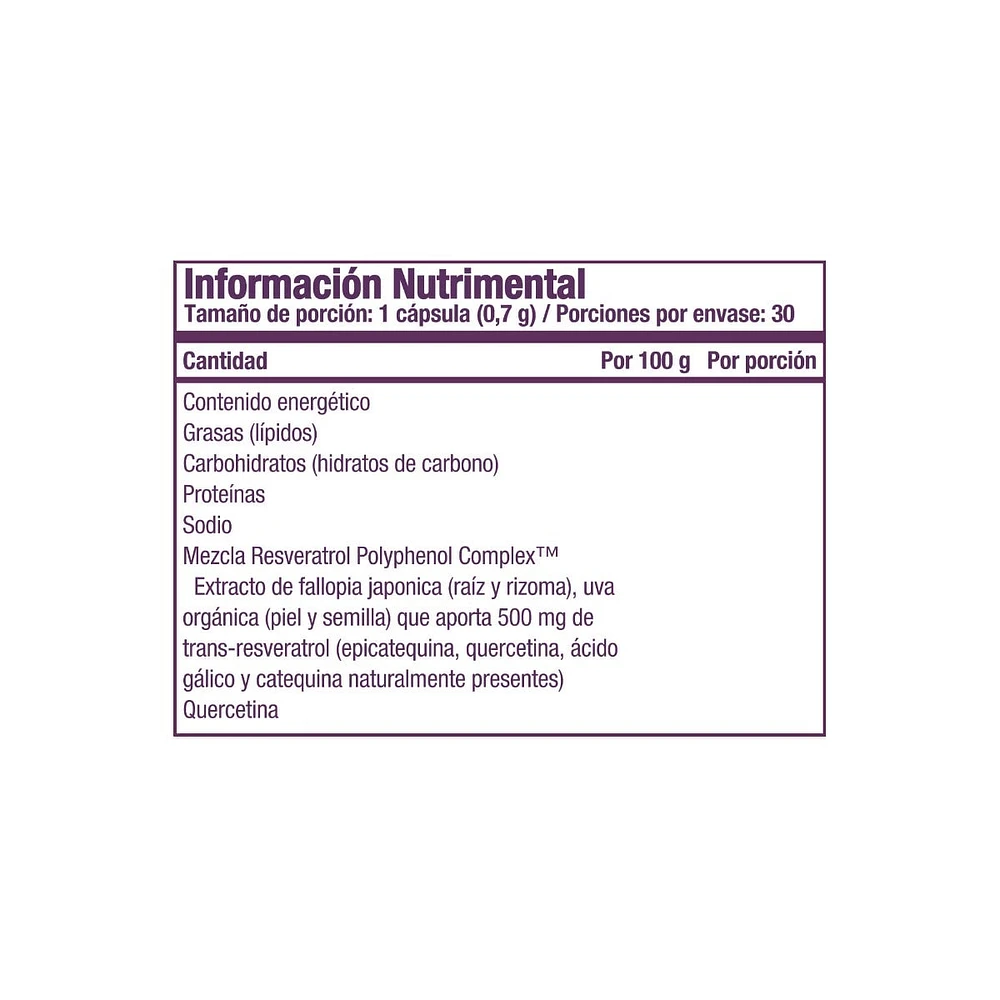 Resveratrol 500 mg Resvitale 30 Cápsulas