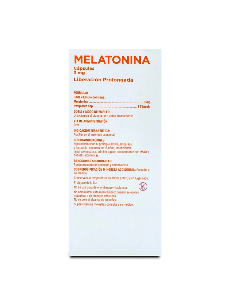 Melatonina 3 mg GNC 30 Cápsulas