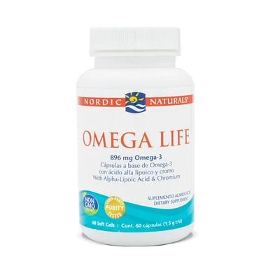 Omega Life Omega 3 con ácido alfa lipoico y cromo Nordic Naturals 60 Cápsulas