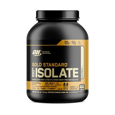 Gold Standard 100% Isolate Proteína aislada de suero de leche hidrolizada Optimum Nutrition Vainilla 2.91 Libras