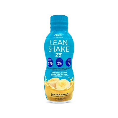 Lean Shake 25 Bebida de Proteína GNC Total Lean Banana 414 Mililitros