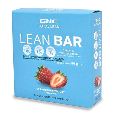 Lean Bar Barra de Proteína GNC Total Lean Fresa 5 Paquetes