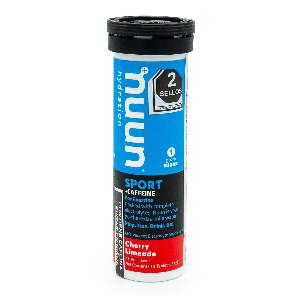 Sport Tabletas Efervescentes con Cafeína Nuun Limonada de cereza 10 Tabletas efervescentes