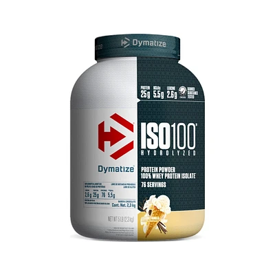 ISO 100 Proteína aislada de suero de leche Dymatize Vainilla 5 Libras