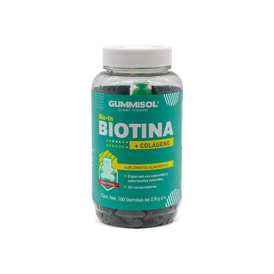 Gummisol Gomitas de Biotina + Colágeno Fresa - 280 grs