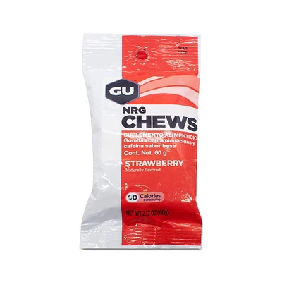 Chews Carbohidratos con aminoácidos GU Fresa 60 Gramos