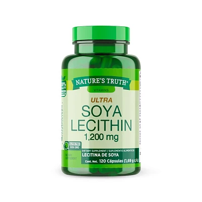 Ultra Lecitina de soya 1200 mg Natures Truth Sin Sabor 120 Cápsulas