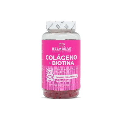 Gomitas de Colágeno + Biotina BELABEAR Fresa 100 Gomas