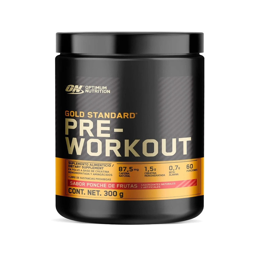 Gold Standard Pre Workout Pre Entrenador Optimum Nutrition Ponche de Frutas 300 Gramos