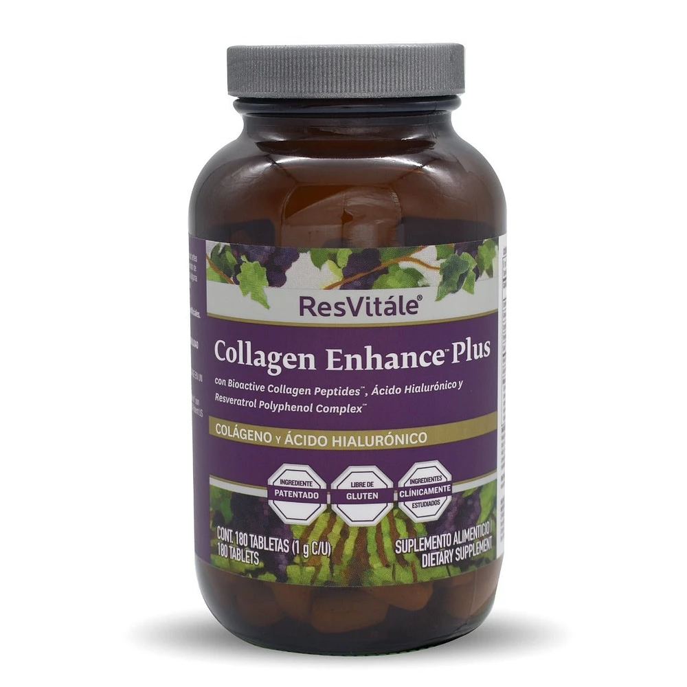 Collagen Enhance Colágeno y Ácido Hialurónico Resvitale 180 Cápsulas