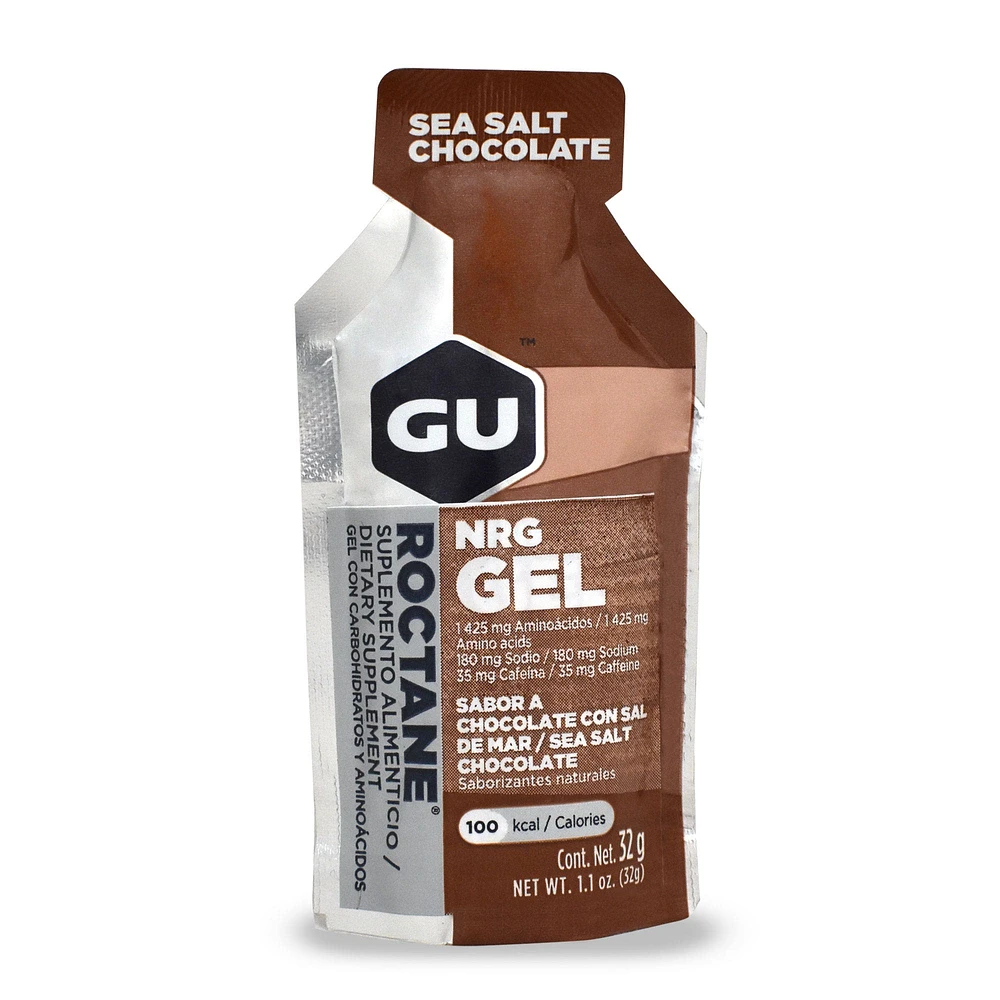 Roctane Gel con Carbohidratos y aminoácidos GU Chocolate Sal de mar 32 Gramos