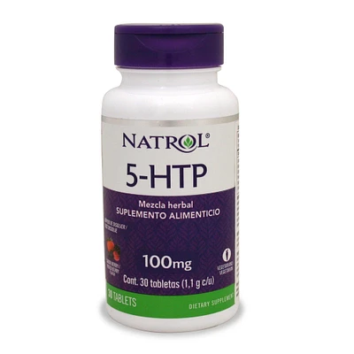 5 HTP Masticable 100 mg Natrol Moras 30 Tabletas masticables