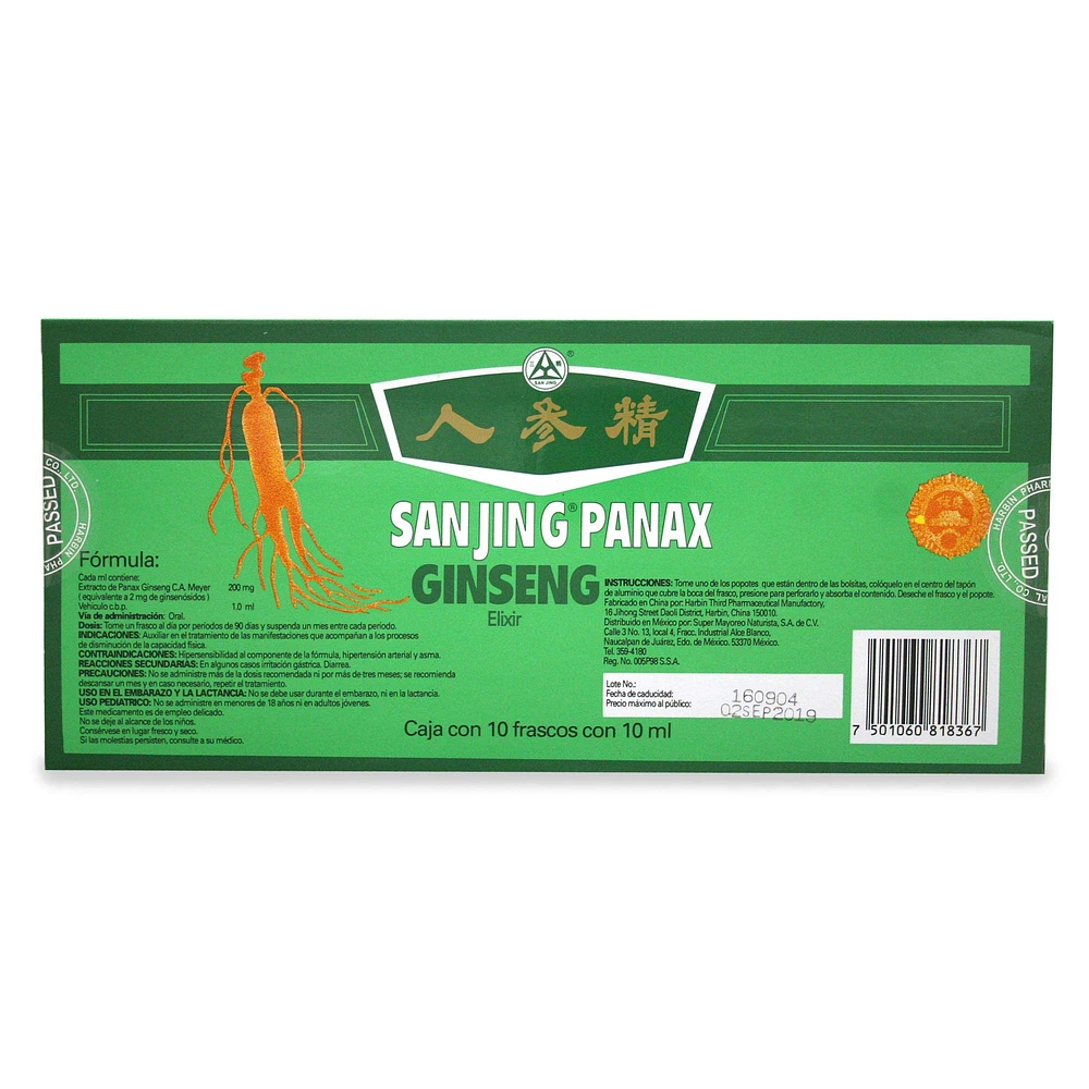 Panax Ginseng Elixir Ginseng 10 Mililitros