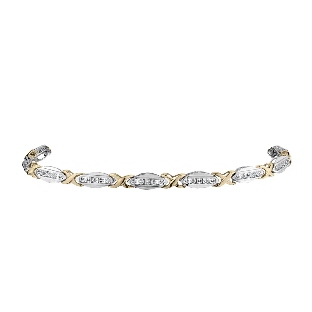 1.00 Carat of Diamonds Bracelet, 10kt Two Tone…...................NOW