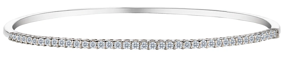 1.00 Carat of Lab Grown Diamonds Bangle, 10kt White Gold.....................NOW