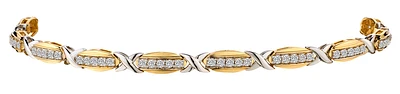 1.00 Carat of Lab Grown Diamonds Bracelet, 10kt Two Tone.....................NOW