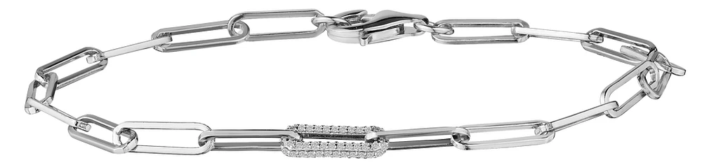 .15 Carat Paperclip Diamond Bracelet, Silver.......................NOW