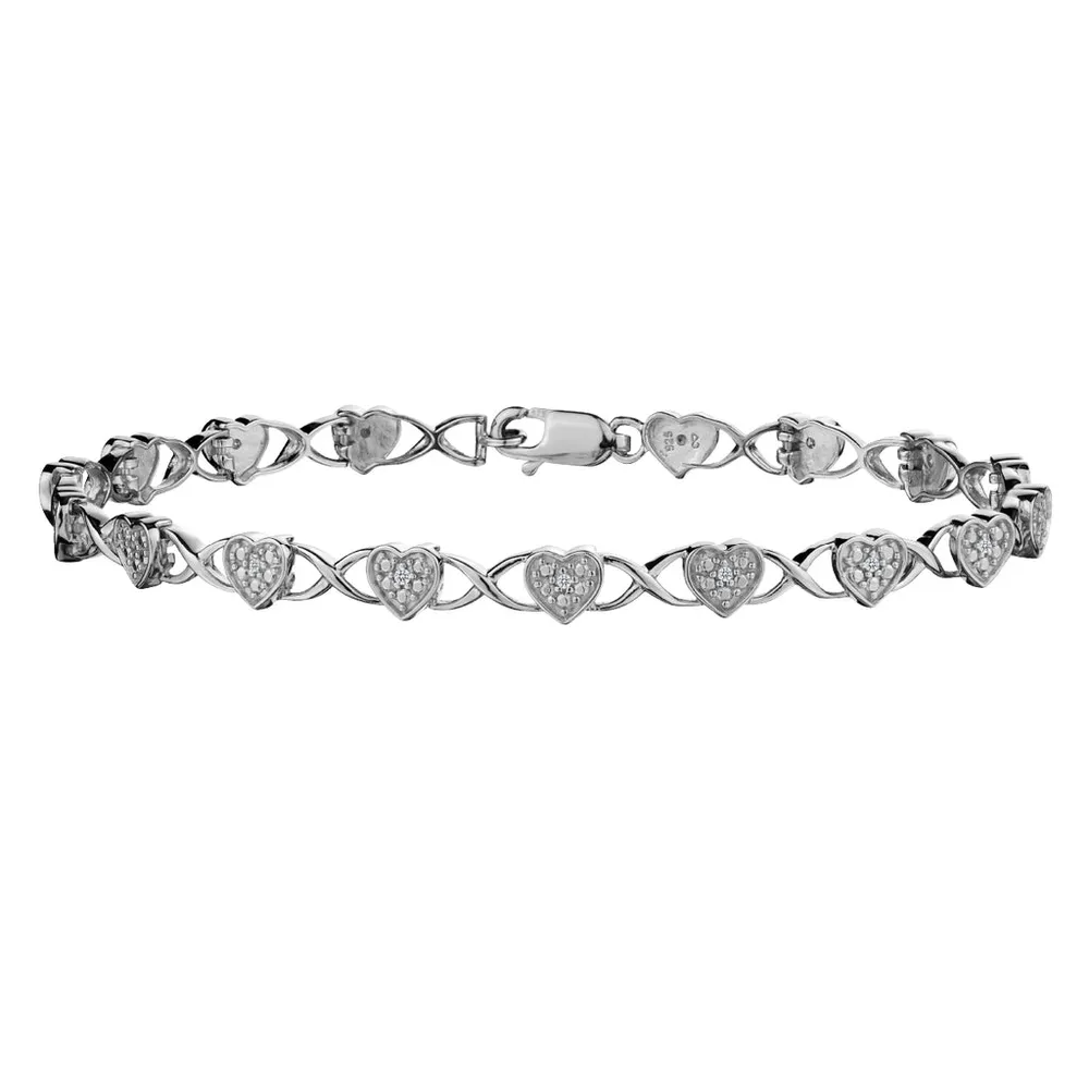 .10 Carat of Diamonds "Hug & Kisses" Bracelet, Silver.....................NOW