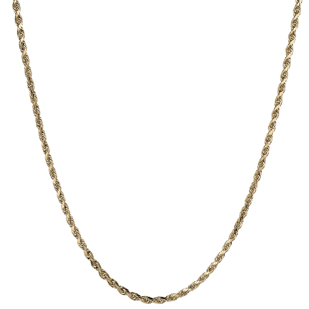 ROPE CHAIN 24", 10kt YELLOW GOLD.................NOW