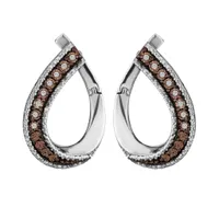 .10 Carat of White & Champagne Diamonds, Earrings, Silver…....................NOW