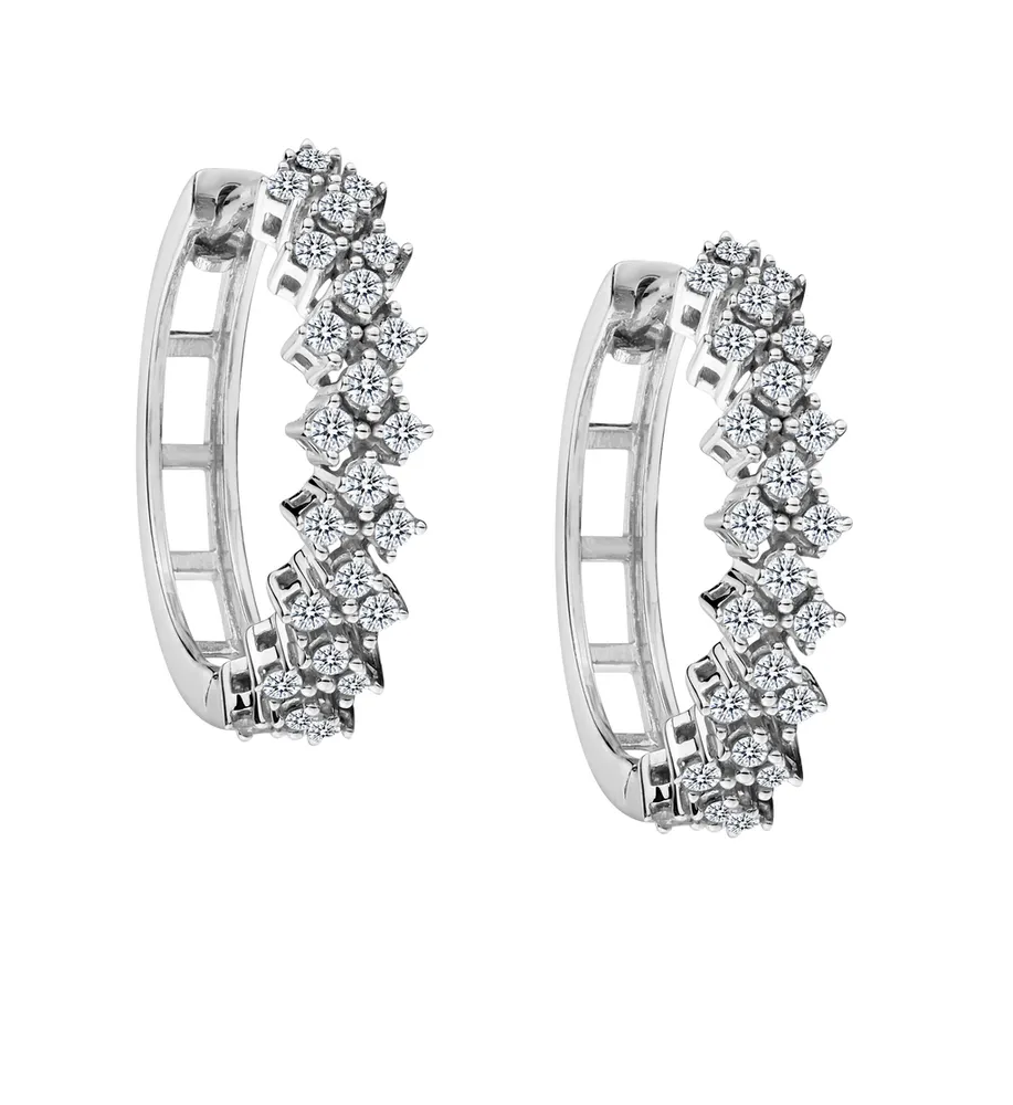 .50 Carat of Diamonds "Waterfall" Hoop Earrings, 10kt White Gold.....................NOW