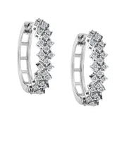 .50 Carat "Waterfall" Diamond Hoop Earrings, 10kt White Gold.....................NOW