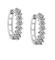 .50 Carat of Diamonds "Waterfall" Hoop Earrings, 10kt White Gold.....................NOW