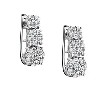 1.00 Carat of Diamonds Past Present Future Earrings, 10kt White Gold.....................NOW