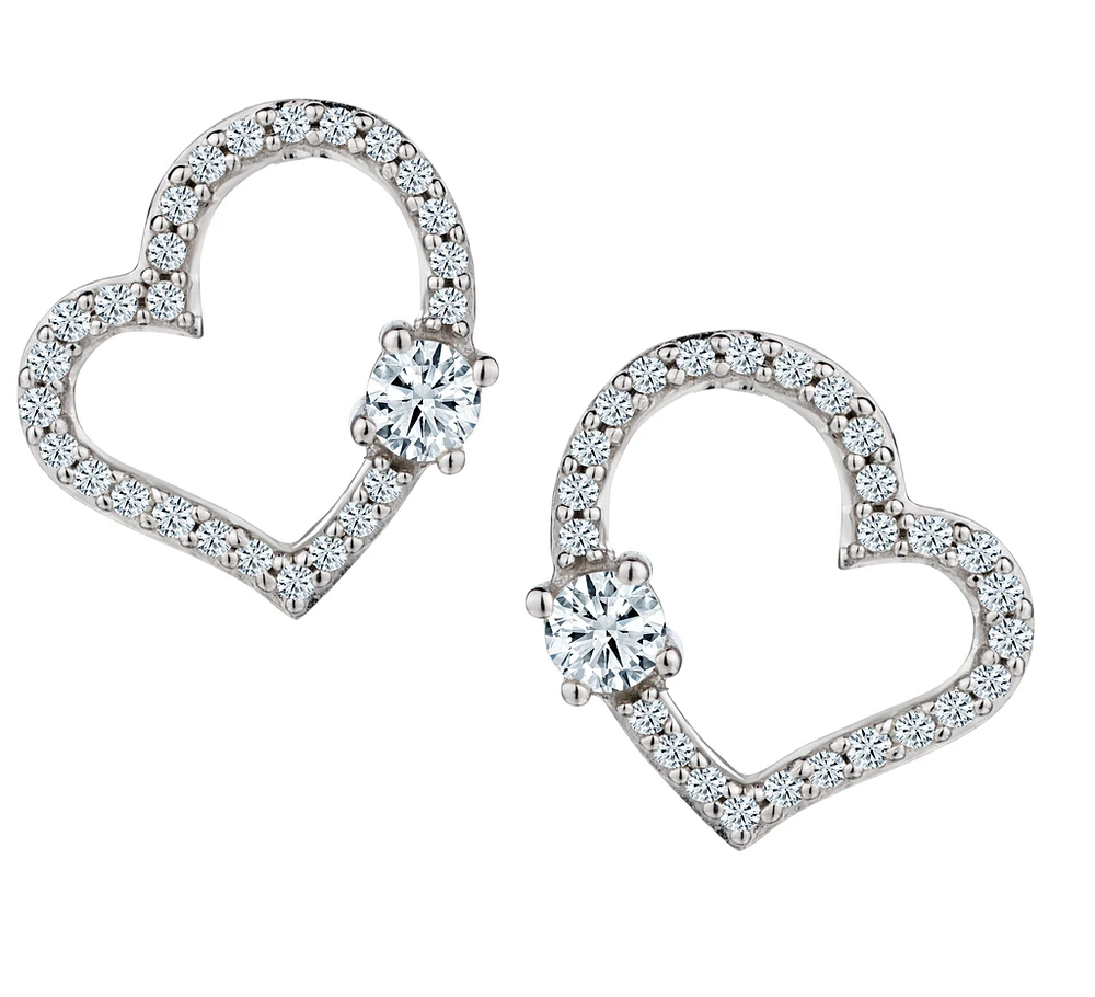 .25 Carat of Diamonds Heart Earrings, 10kt White Gold.....................NOW