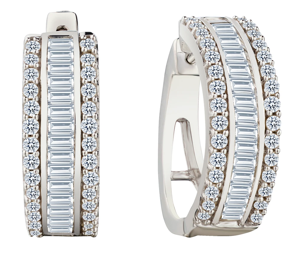 2.00 Carat of Diamonds Hoop Earrings, 14kt White Gold.....................NOW