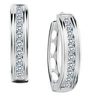 .30 Carat of Lab Grown Diamonds Hoop Earrings, Silver.....................NOW