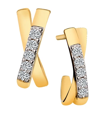 .11 Carat of Lab Grown Diamonds Earrings, 10kt Yellow Gold.....................NOW