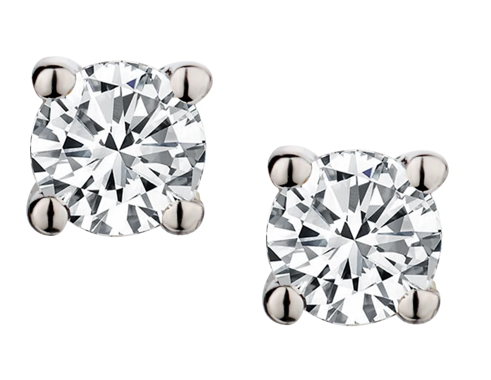 .25 Carat of Lab Grown Diamonds Solitaire Stud Earrings, Silver.....................NOW