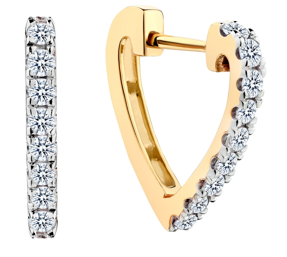 .50 Carat of Lab Grown Diamond "Heart" Earrings, 10kt Yellow Gold.....................NOW