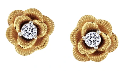 .10 Carat of Lab Grown Diamonds "Rose" Earrings, 10kt Yellow Gold.....................NOW