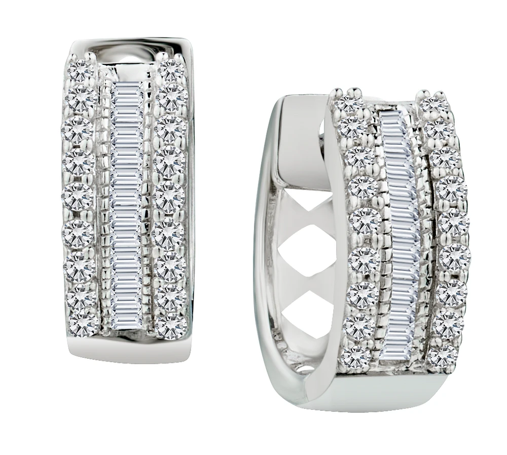 .26 Carat of Diamonds "Huggie" Earrings, Silver.....................NOW