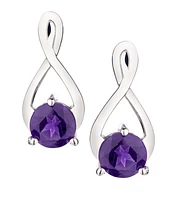 .80 Carat of Genuine Amethyst "Infinity" Earrings, Silver.....................NOW