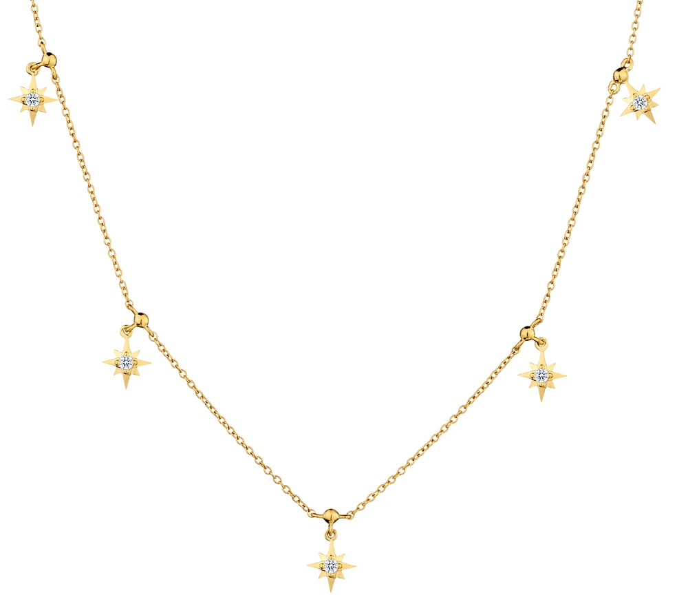 .10 Carat of Diamonds "Stars" Necklace, 14kt Yellow Gold.....................NOW